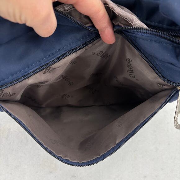 Soyater Nylon Crossbody Shoulder Bag Navy Blue Zip Pockets Handbag Purse - Picture 9 of 12